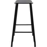 Barhocker DISAN - Metall Schwarz 51x43x74 cm | Barstuhl mit 