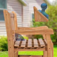 Gartenbank Teakbank DEGAD - Holz Teak 120x61x93 cm | Holzban