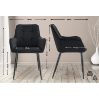 Esszimmerstuhl BOKEL - Kunststoff Schwarz 58x62x86 cm | Esss