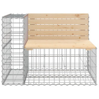 Gartenbank Gabionen INO aus Stahl | 92x71x65,5cm Kiefernholz