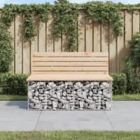 Gartenbank Gabionen INO aus Stahl | 103x70x65cm Kiefernholz 