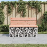 Gartenbank Gabionen INO aus Stahl | 103x70x65cm Massivholz D
