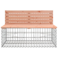 Gartenbank Gabionen INO aus Stahl | 103x70x65cm Massivholz D