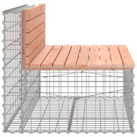 Gartenbank Gabionen INO aus Stahl | 103x70x65cm Massivholz D