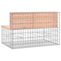 Gartenbank Gabionen INO aus Stahl | 103x70x65cm Massivholz D