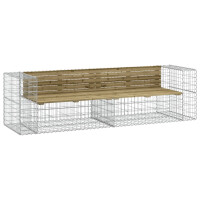 Gartenbank Gabionen INO aus Stahl | 244x71x65,5cm...
