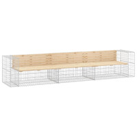 Gartenbank Gabionen INO aus Stahl | 347x71x65,5cm...