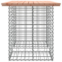 Gartenbank Gabionen TELLE aus Stahl | 100x70x72cm Massivholz