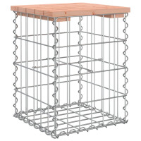 Gartenbank Gabionen BIKS aus Stahl | 33x31x42cm Massivholz D