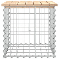 Gartenbank Gabionen BIKS aus Stahl | 43x44x42cm Kiefernholz 