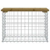 Gartenbank Gabionen BIKS aus Stahl | 63x31,5x42cm Kiefernhol