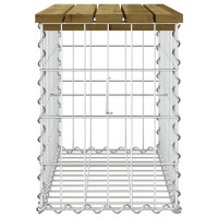 Gartenbank Gabionen BIKS aus Stahl | 63x31,5x42cm Kiefernhol
