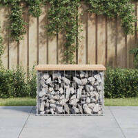 Gartenbank Gabionen BIKS aus Stahl | 63x44x42cm Kiefernholz 