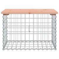 Gartenbank Gabionen BIKS aus Stahl | 63x44x42cm Massivholz D