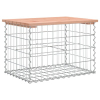 Gartenbank Gabionen BIKS aus Stahl | 63x44x42cm Massivholz D