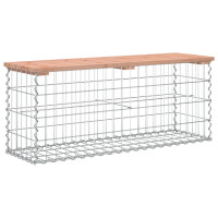 Gartenbank Gabionen BIKS aus Stahl | 103x31,5x42cm Massivhol