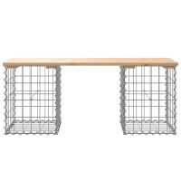 Gartenbank Gabionen BIKS aus Stahl | 103x31x42cm Kiefernholz