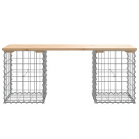 Gartenbank Gabionen BIKS aus Stahl | 103x31x42cm Kiefernholz