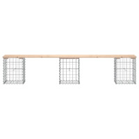 Gartenbank Gabionen BIKS aus Stahl | 203x31x42cm Kiefernholz