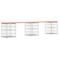 Gartenbank Gabionen BIKS aus Stahl | 203x31x42cm Massivholz 