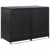 2er M&uuml;lltonnenbox TRIE aus Rattan | 111x148x80cm...