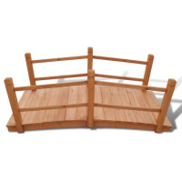 Holzbrücke mit Geländer MILAN Braun | 140x60x56cm 