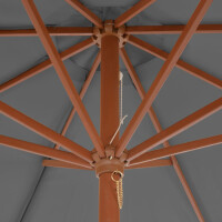 Sonnenschirm aus Holz ANNA Grau | HxB 258x300cm | Sonnenschi