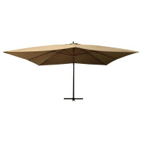 Ampelschirm rechteckig ROOT 400x300cm Taupe | UV-Schutz, Kip