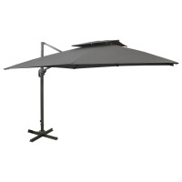 Sonnenschirm rechteckig LOTI 300cm Anthrazit | UV-Schutz,...