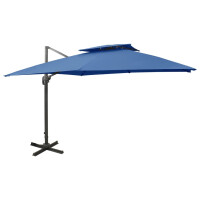 Sonnenschirm rechteckig LOTI 300cm Blau | UV-Schutz,...