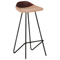 Barhocker MUKE 4er Set Braun Echtleder 2