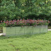 Hochbeet f&uuml;r Garten OSKAR Silber | 400x80x77cm |...