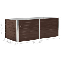 Hochbeet für Garten OSKAR Braun | 160x80x45cm | Verzink