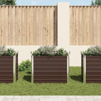 Hochbeet für Garten OSKAR Braun | 100x40x77cm | Verzink
